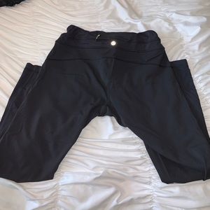 Black size 10 Lululemon leggings with mesh detail
